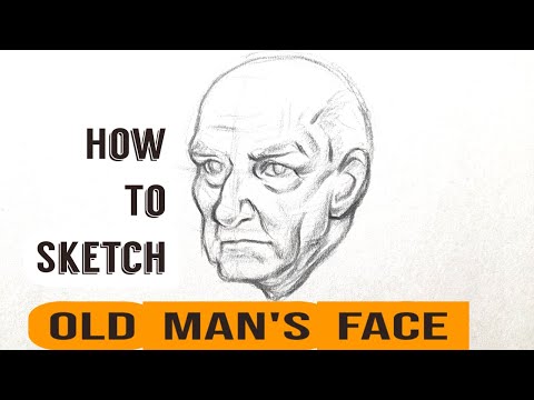 How to Sketch on Old Man's Face | Face Sketching Drawing Tutorial Step by Step For Beginners