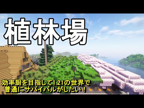 【マイクラ】ペールオークの木が追加されたのでシンプルな植林場を建築する！効率厨を目指して1.21の世界でサバイバルがしたい！Part4［ゆっくり実況］