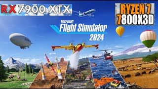 RX 7900 XTX & R7 7800X3D, Microsoft Flight Simulator 2024 1440p, FSR ON & off, Ultra preset