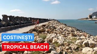 Plaja TROPICAL BEACH - COSTINESTI BEACH 4K  Beach Walk, Most Magnificent Beaches, CONSTANTA,ROMANIA