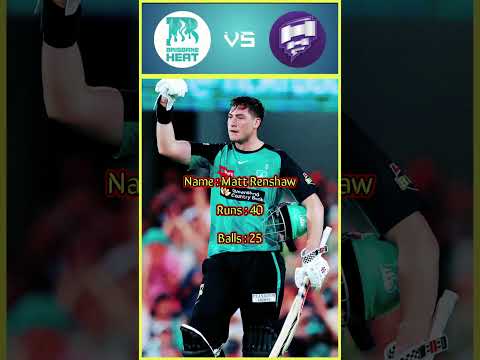 Matt Renshaw | HEA vs HUR | BBL #trendingshorts #cricket