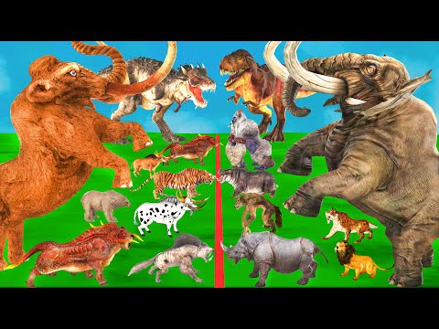 Woolly Mammoth Vs Mastodon Animal Prehistoric Mammals Vs Prehistoric Mammals Size Comparison Animals