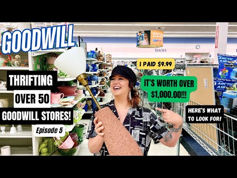 MY BEST FIND YET!! THRIFTING OVER 50+ GOODWILL THRIFT STORES! Thrift With Me Episode 5