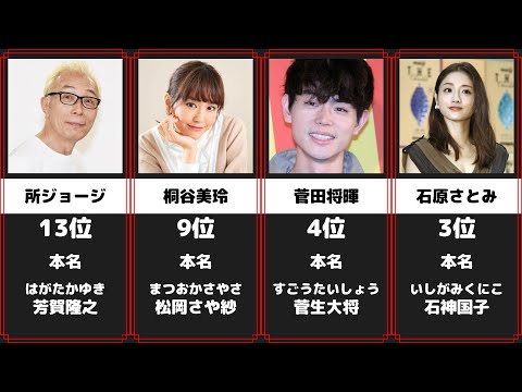 芸能人の本名 衝撃ランキング 28選