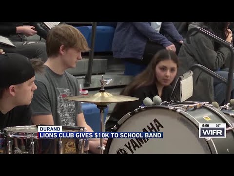 Durand Lions Club donates $10K to school band