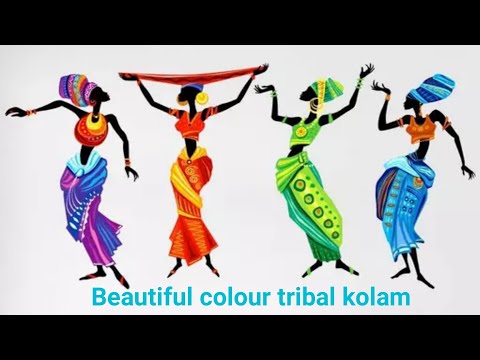 Creative tribal rangoli|Easy creative rangoli with colours|Tribal rangoli|#Bala Kolams|BKR#218|