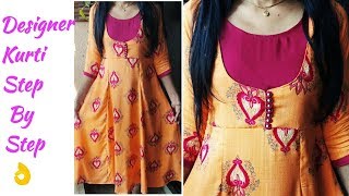 DIY Designer Kurti Cutting and Stitching | kurti Cutting and Stitching