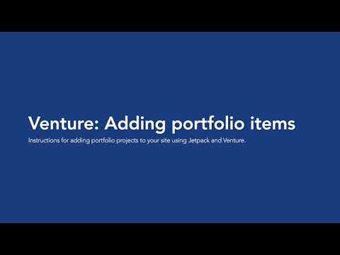 Venture: Adding portfolio projects