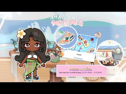 *NEW* Aha World yatch pack and Make a wish event !! ꒱꒱✧🐇🪄˚₊‧| Aha World || *VOICED*🔊| It’s Me Annie🎀