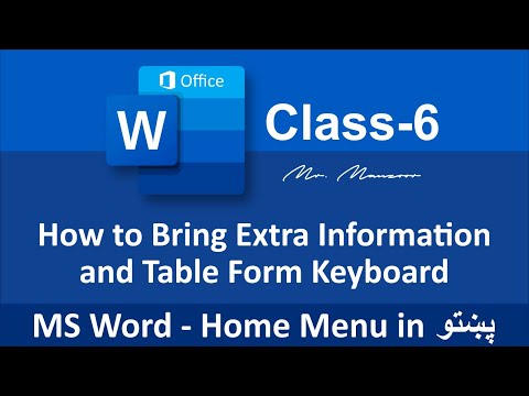 How to Bring Extra Information and Table From Keyboard in MS Word 2019 | Class - 6