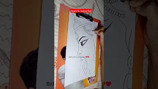 How To Draw MAA Kali Face ❤️🙏#shorts #draw #kalimaa #viralvideo