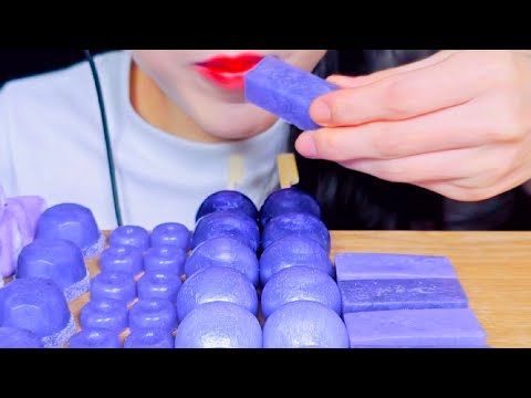 ASMR Purple Kohakuto Dessert, Gummy Balls Eating Vlog, Mukbang 보라색 코하쿠토 디저트, 젤리볼 먹기 @SongyiASMR