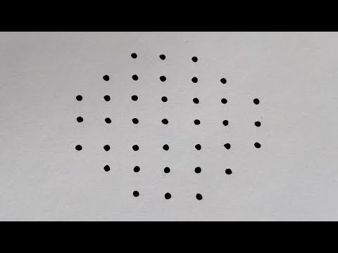 7×3×3 straight line dots rangoli || 7×3×3 chukkala muggu