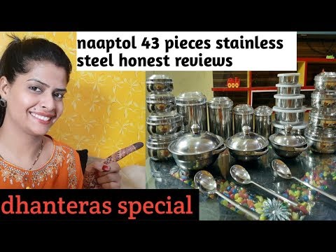 Naaptol 43 Pieces Stainless Steel Reviews | 43 Pcs Coloured Stainless Steel Storage Set