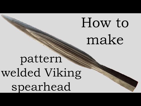 Forging Viking pattern-welded spear head, blacksmithing