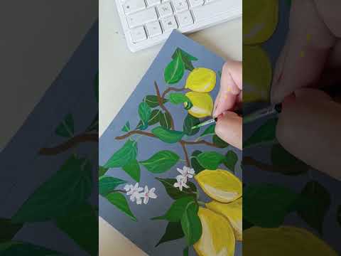 painting lemon 🍋 #painting #art #artwork #drawing #summer #acrylicart #flowers #diy #tiktok