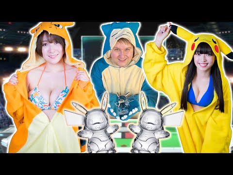 Crystal Pikachu Unboxing With Japanese Gravure Idols ft. Shiori Konno & Anon Sakurada