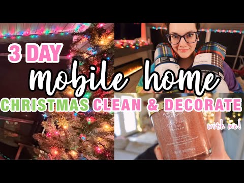 🎄3 DAY CHRISTMAS CLEAN AND DECORATE WITH ME IN MY DOUBLE WIDE MOBILE HOME | double wide Christmas!