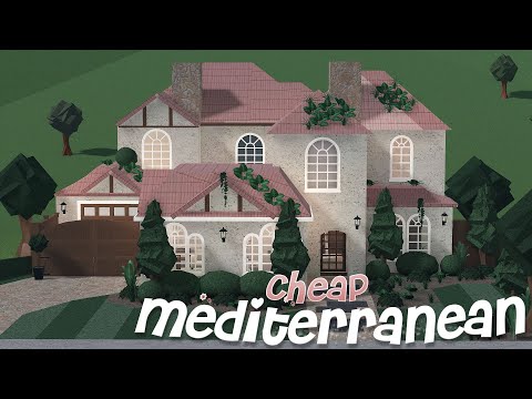 Cozy Cheap large Mediterranean Mansion | Bloxburg | | 2 story + Mini Pool ￼