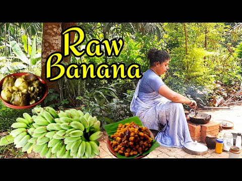 Village style Raw Banana Stir fry recipe| Village cooking | traditional lifestyle | Rural food