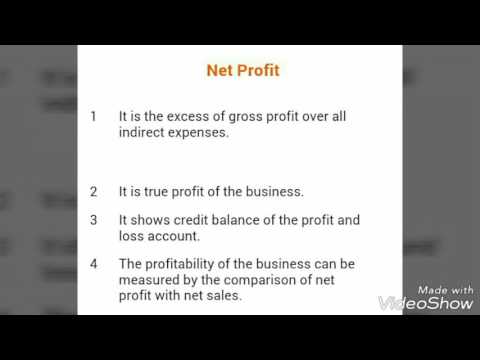 Difference between gross profit and net profit.