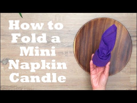 Candle Napkin Folding Tutorial - 1 minute video tutorial - Episode 51