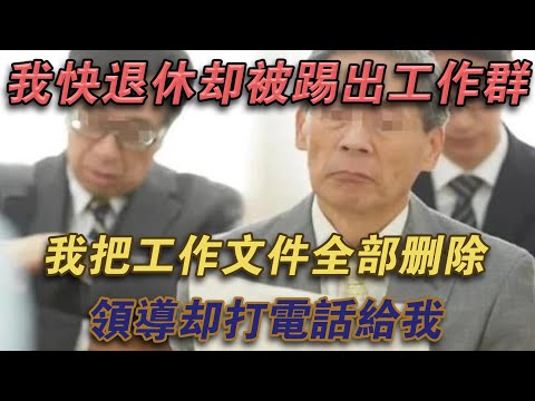 我快退休卻被踢出工作群,我把工作文件全部刪除,領導卻打電話給我#噼里啪啦