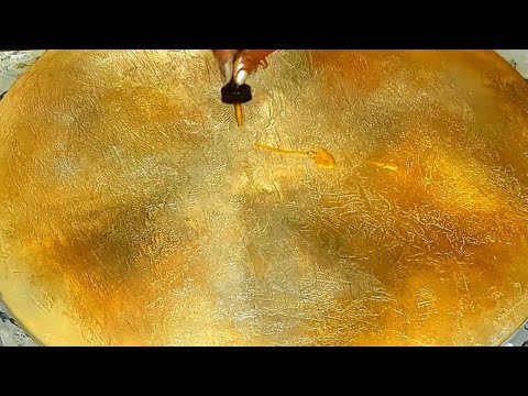 GOLDEN LAYERS: Easy Way to Blend Acrylics on a Textured Canvas / Abstract Acrylic Painting (425)