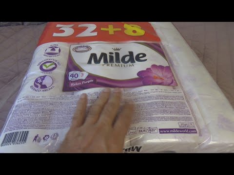 Milde Premium Relax Purple Toilet Paper 40 Rolls Unboxing and Test