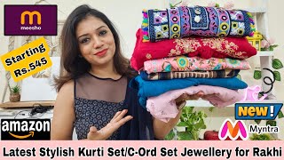 😃 Meesho Partywear Kurti Set Haul Starting Rs.545|Amazon Latest Kurti Sets for Rakhi❤️l Meesho Haul