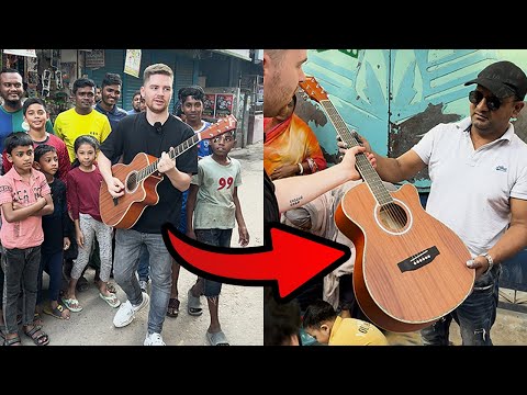 Village Street Artist Upgrades My $200 Guitar... 🤯