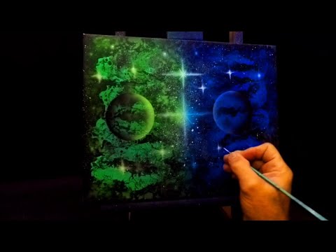 Mirroring fluid art Pour Painting step by step