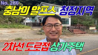 청양군 2차선 도로변 저렴한 상가주택 칠갑산 자락 천장호 출렁다리 5분 청양군 대치면 음식점 가능한 2층 건물 토지 매매