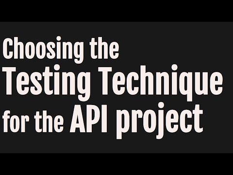 Choosing a Testing Technique for the API project