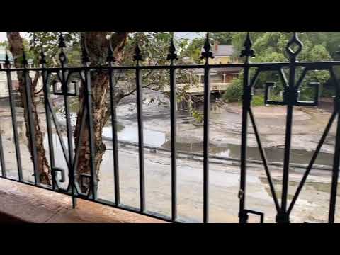 The Empty Rivers of America at The Magic Kingdom filmed from The Haunted Mansion Queue