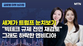 [글로벌 마켓 브리핑] 세계가 트럼프 눈치보기 "빅테크 규제 전면 재검토" 그래도 하락한 엔비디아 / 머니투데이방송 (증시, 증권)