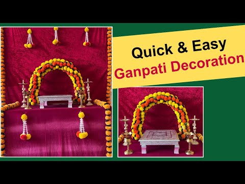 Ganpati Decoration Idea for Home | Last Minute Ganpati Decoration | #3