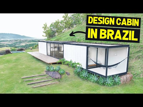 TOURING a MODERN DESIGN CABIN in BRAZIL w/ Art Exhibit & Infinity Pool