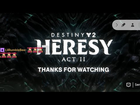 Destiny 2 heresey act 2 Developer livestream yeat1blinks reaction