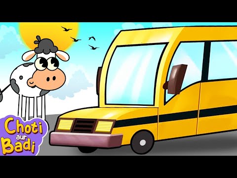 Wheels On The Bus | Hindi Rhymes For Children | Learn Professions | Choti Aur Badi