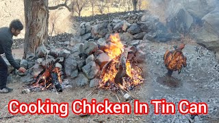 COOKING WHOLE CHICKEN IN A TIN CAN!