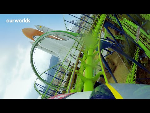 Venus GP Coaster Point of View (ヴィーナスGP) - Space Shuttle Coaster -  Space World, Kitakyushu, Japan