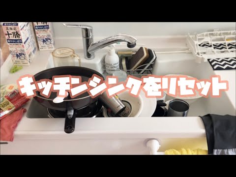 【キッチンリセット】汚れたシンクをピカピカにします/牛乳チャレンジ/お散歩/密です