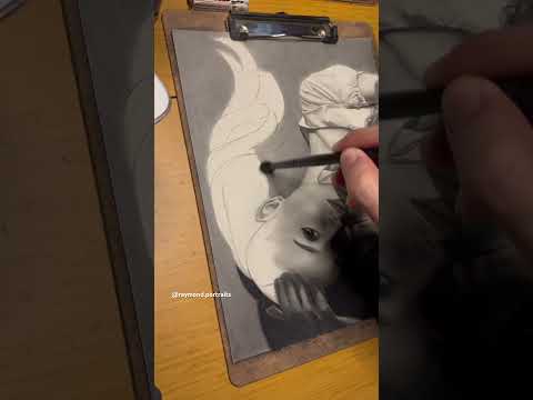 DRAWING ARIANA (tiktok: raymond.portraits) #art #shortsvideo #artist #arianagrande #artistdrawing