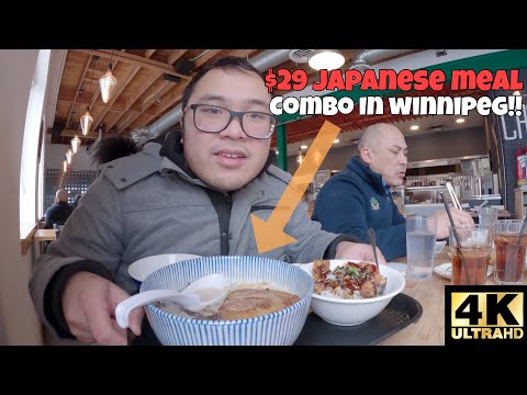 WINNIPEG LOCAL FOOD!! $29 JAPANESE MEAL COMBO IN WINNIPEG, MANITOBA!! 🇯🇵🍜 [4K]