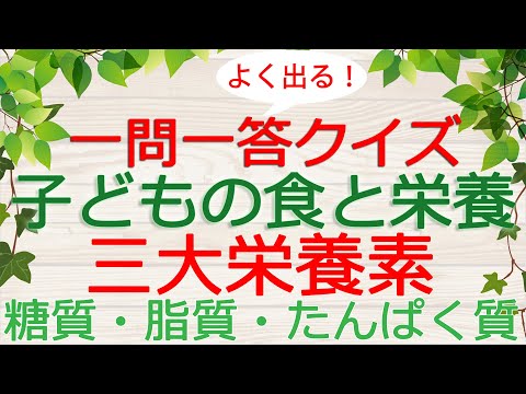 【保育士試験クイズ】子どもの食と栄養「三大栄養素」(2025年前期対策)