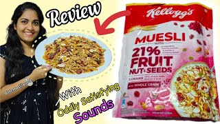 Kellogg's Muesli Fruit Nut Seed Review, Best Review with oddly Satisfying sounds, Muesli