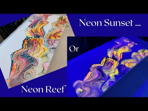 #206 Neon Sunset or Neon Reef Swipe? | Acrylic Pour Painting | Abstract | Fluid Painting