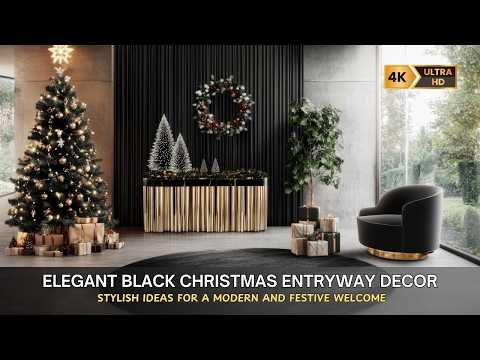 Elegant Black Christmas Entryway Decor: Stylish Ideas for a Modern and Festive Welcome!