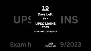 UPSC EXAM 2023 MAINS COUNTDOWN